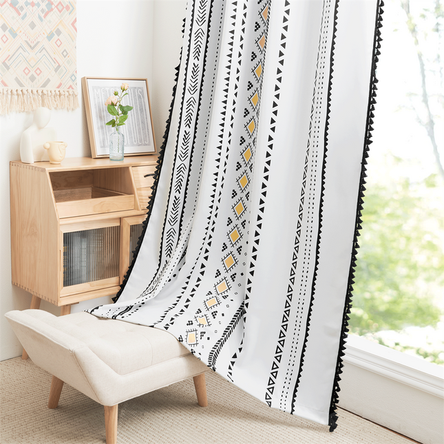 Bohemian gordijn met kwastjes etnisch design