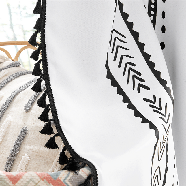 Bohemian gordijn met kwastjes etnisch design