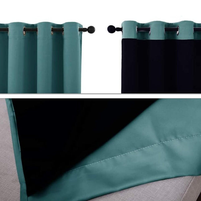 Petrol blauw thermisch isolerend gordijn