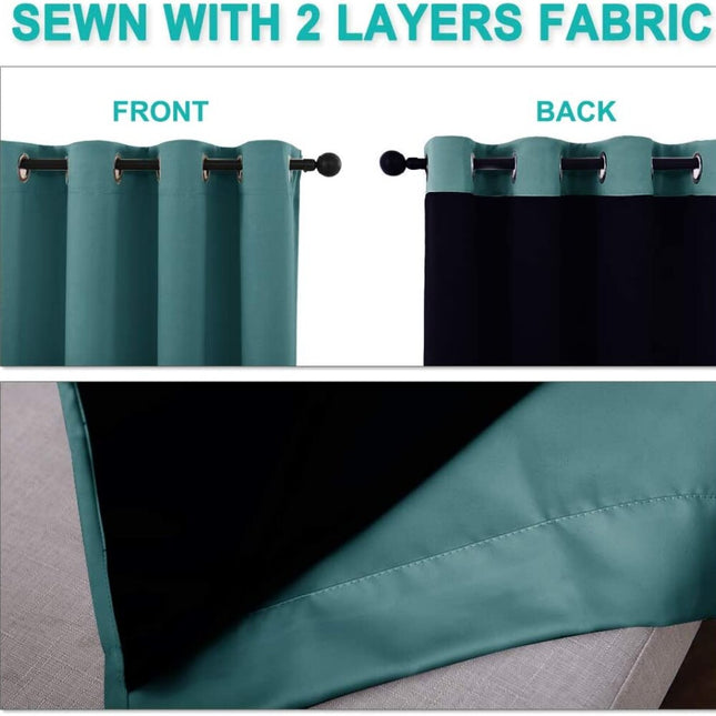 Petrol blauwgroen verduisterend gordijn