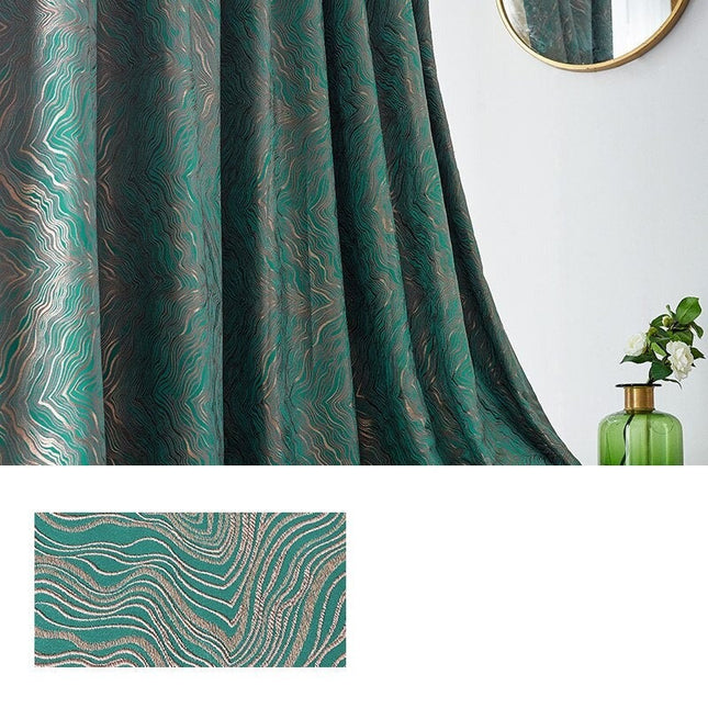 Verduisterend gordijn met Scandinavisch jacquard patroon.