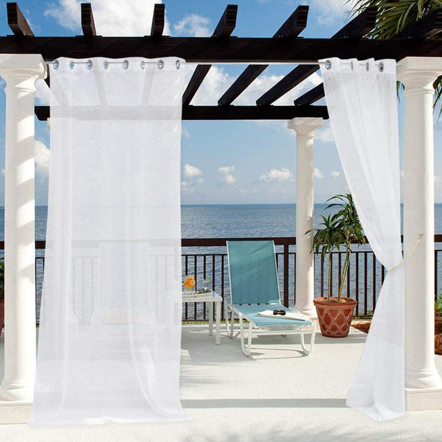 Witte outdoor vitrage voor pergola