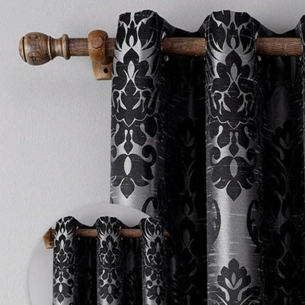 Gordijn met klassiek barok damastpatroon