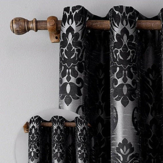 Gordijn met klassiek barok damastpatroon