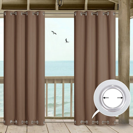 Verduisterend verandagordijn met RVS ringen