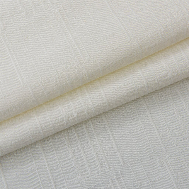 Beige geweven gordijn met ringen
