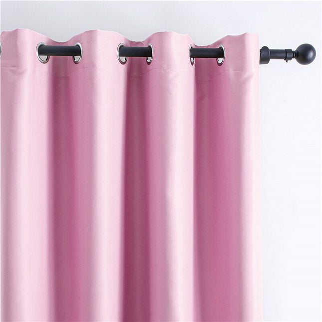 Effen roze verduisteringsgordijn met ringen