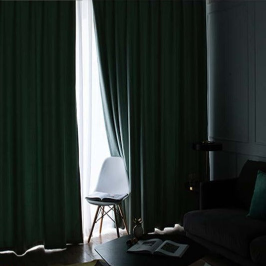 Zeegroen verduisterend gordijn linnenlook