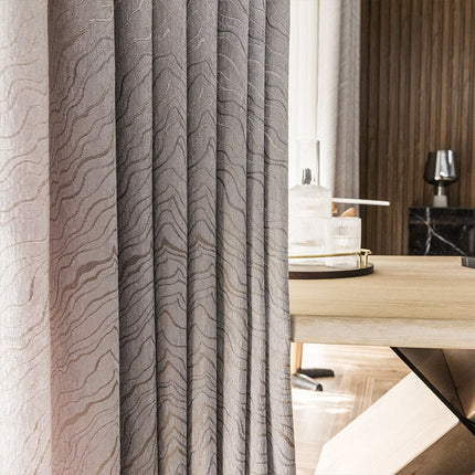 Grijs verduisterend gordijn met structuur