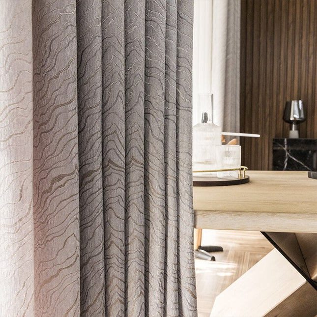 Grijs verduisterend gordijn met structuur