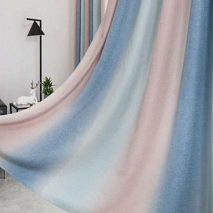 Modern gordijn met roze blauw kleurverloop