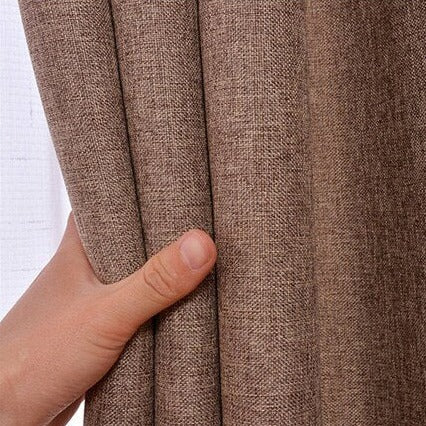 Verduisterend gordijn koffiebruin met ringen