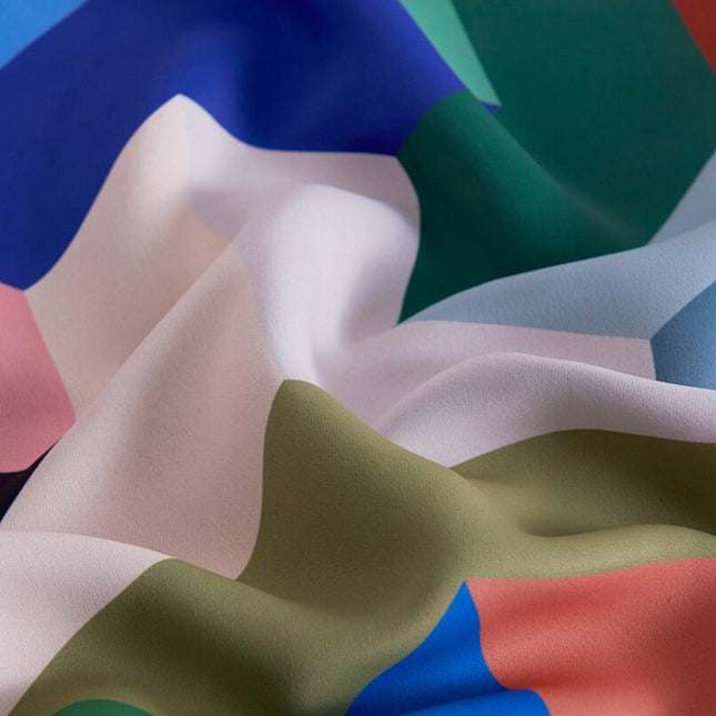 Kleurrijk buitengordijn met geometrisch patroon