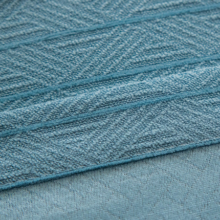 Blauw verduisterend gordijn geweven textuur