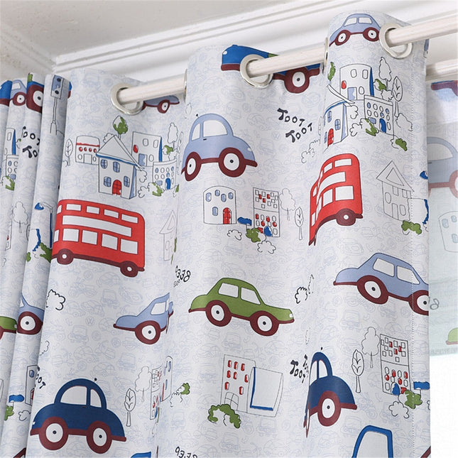 Verduisterend gordijn met voertuigen print