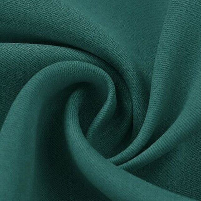 Beige buitengordijn met tunnel voor roede