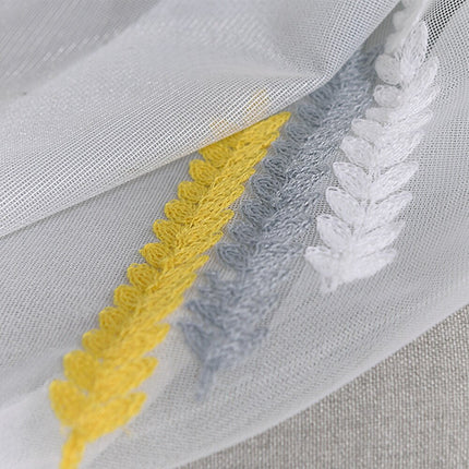 Vitragegordijn met geborduurd modern patroon