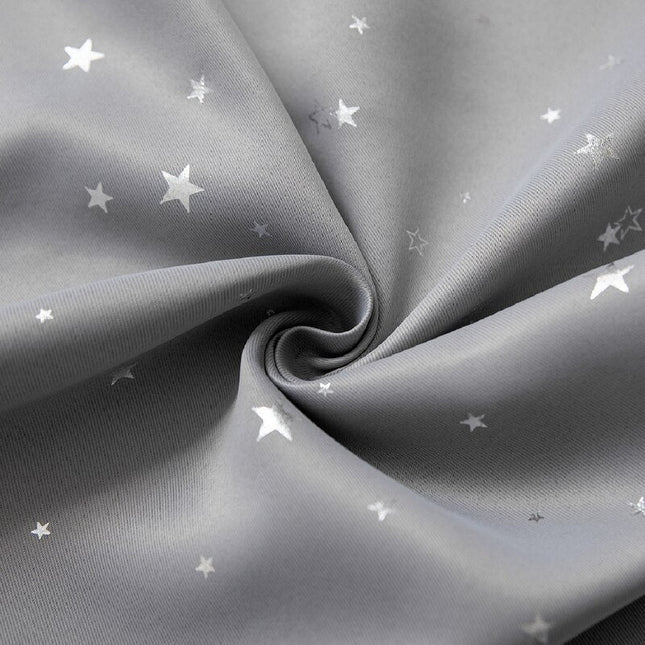 Grijs verduisterend gordijn Tana met sterren.