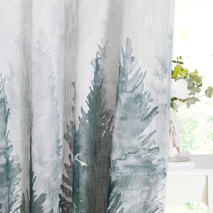 Buitengordijn met sfeervol bos patroon