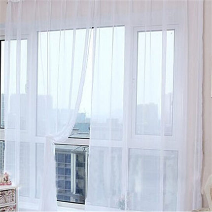 Effen turquoise vitrage voor slaapkamer
