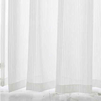 Geplisseerd lichtdoorlatend vitrage gordijn