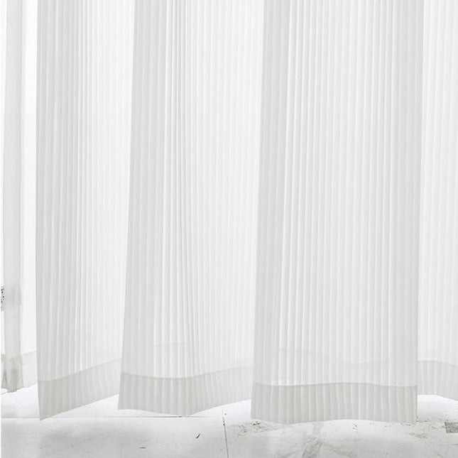 Geplisseerd lichtdoorlatend vitrage gordijn