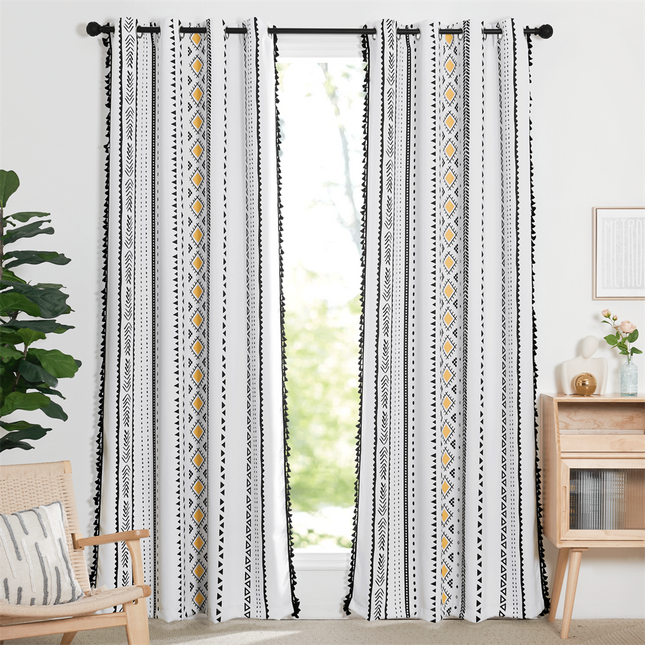 Bohemian gordijn met kwastjes etnisch design