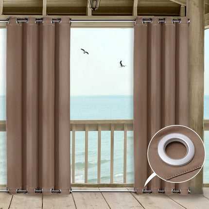 Zonwerend buitengordijn met ringen voor pergola