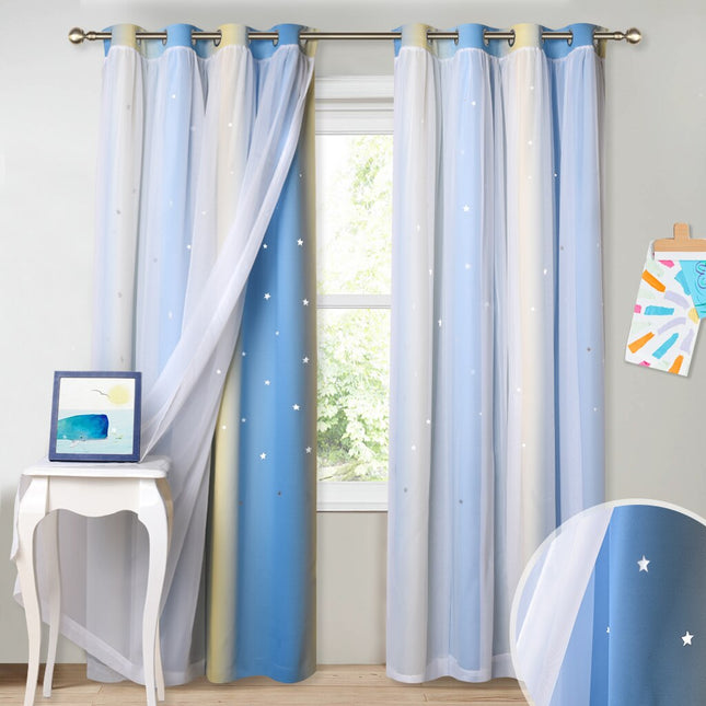 Kleurrijk buitengordijn voor terras en pergola