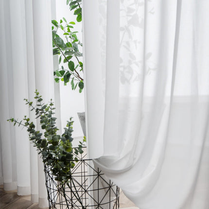 Elegant wit semi-transparant glasgordijn