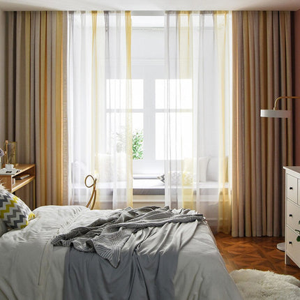 Modern gestreept gordijn met linnenlook