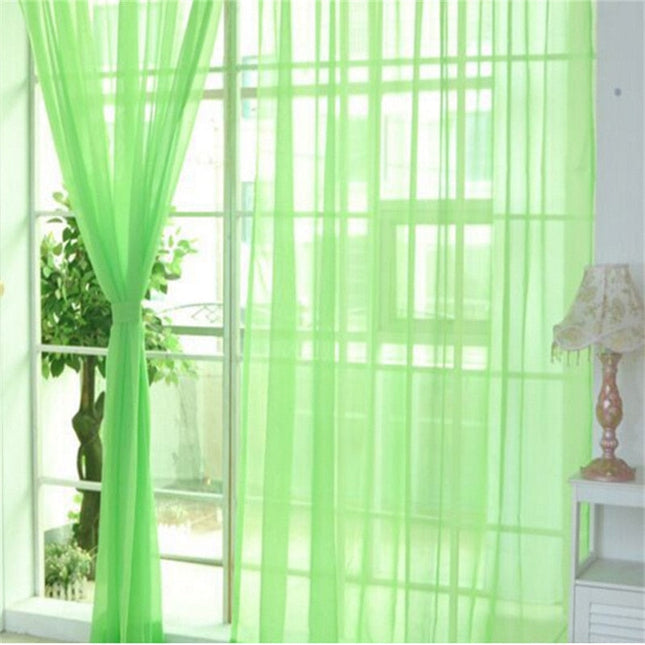 Effen turquoise vitrage voor slaapkamer