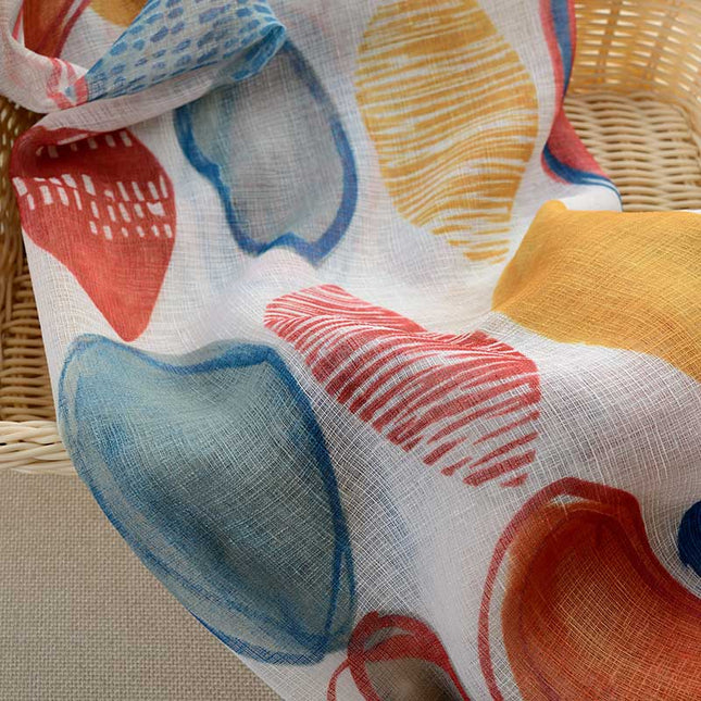 Vitrage met abstract kleurrijk kiezelpatroon