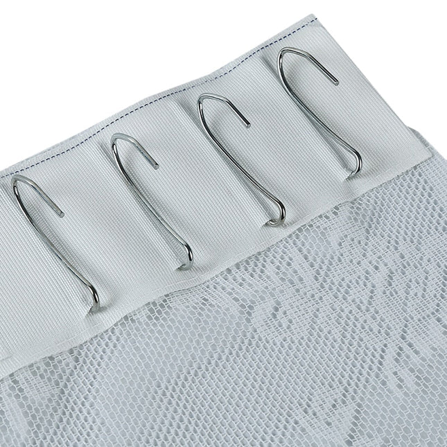 Witte kanten vitrage met bloemenmotief
