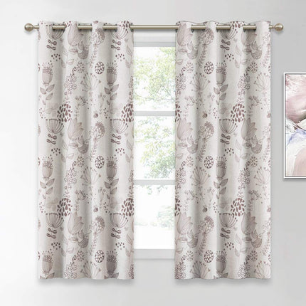 Gordijn met bloemen en vogels patroon