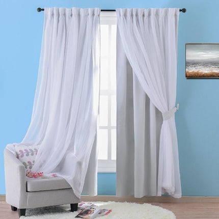 Dubbellaags gordijn met ingebouwde vitrage