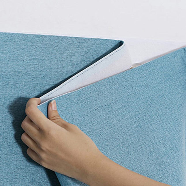 Lichtblauw gordijn met klittenband