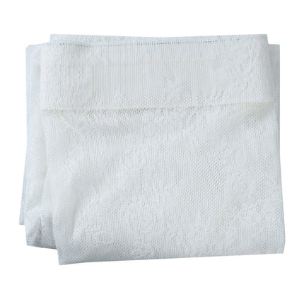 Witte kanten vitrage met bloemenmotief