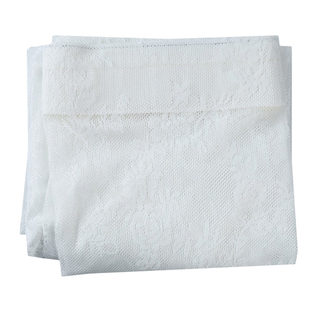 Witte kanten vitrage met bloemenmotief