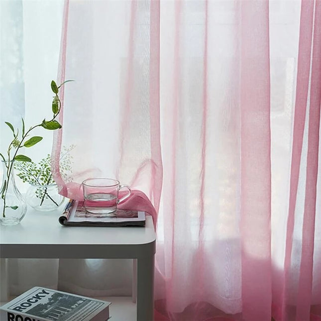 Effen turquoise vitrage voor slaapkamer
