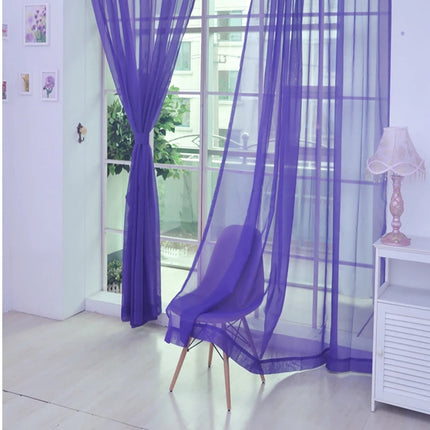 Effen turquoise vitrage voor slaapkamer