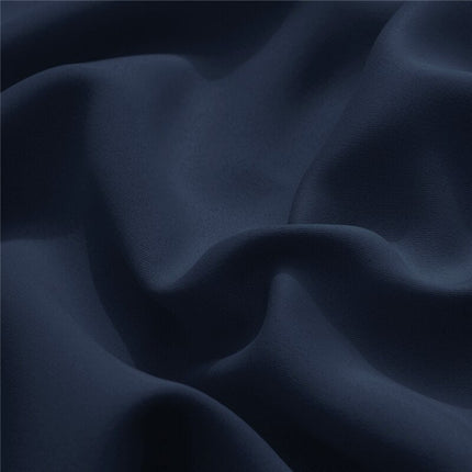 Donkerblauw verduisterend buitengordijn met ringen