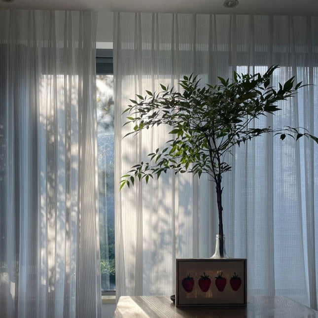 Geplisseerd lichtdoorlatend vitrage gordijn