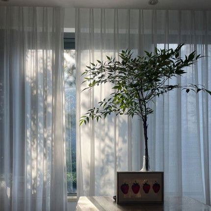 Geplisseerd lichtdoorlatend vitrage gordijn