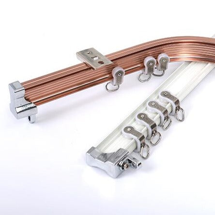 Buigbare gordijnrail voor erker en hoek