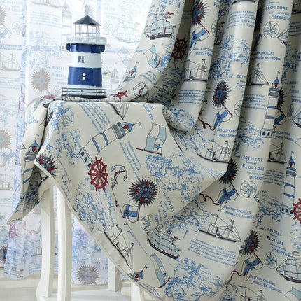 Verduisterend gordijn met nautische print