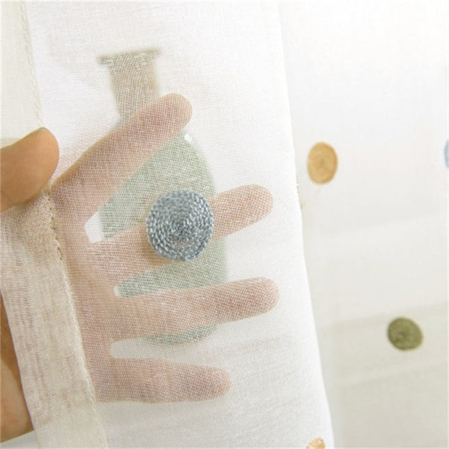 Vitragegordijn met gekleurde stippen patroon