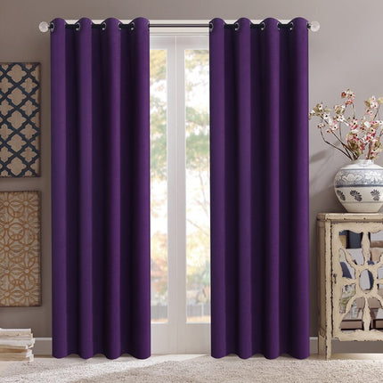 Paars verduisterend gordijn met ringen