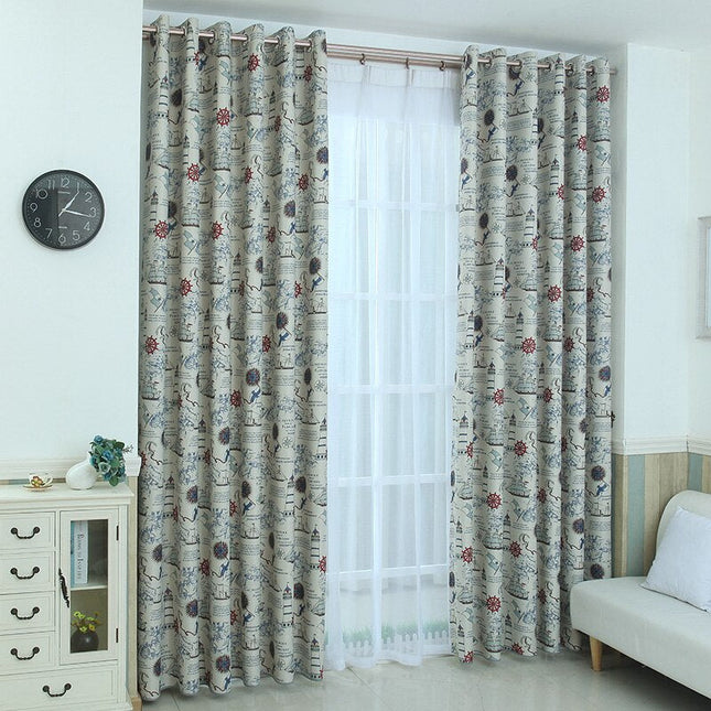 Verduisterend gordijn met nautische print