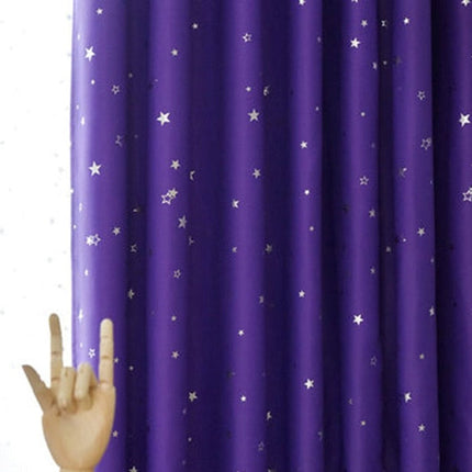 Paars verduisteringsgordijn met sterrenprint
